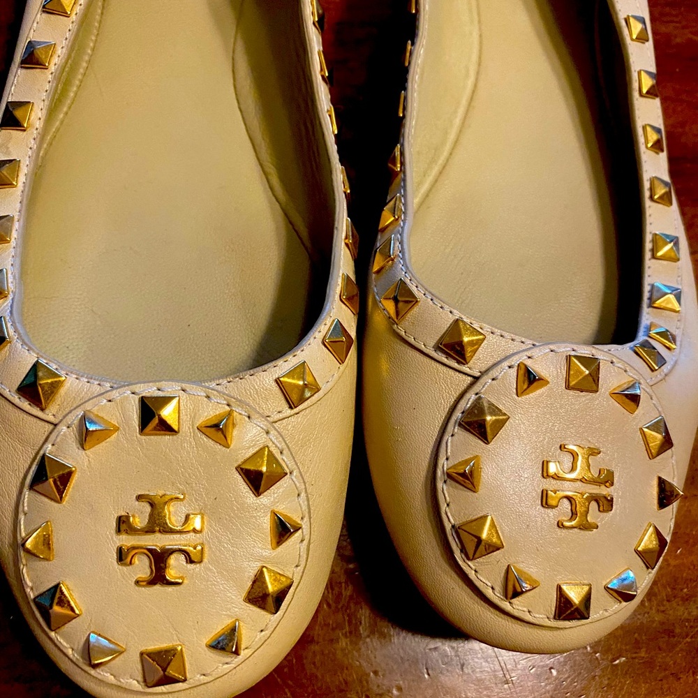 Tory Burch stud flats 10 - worn once